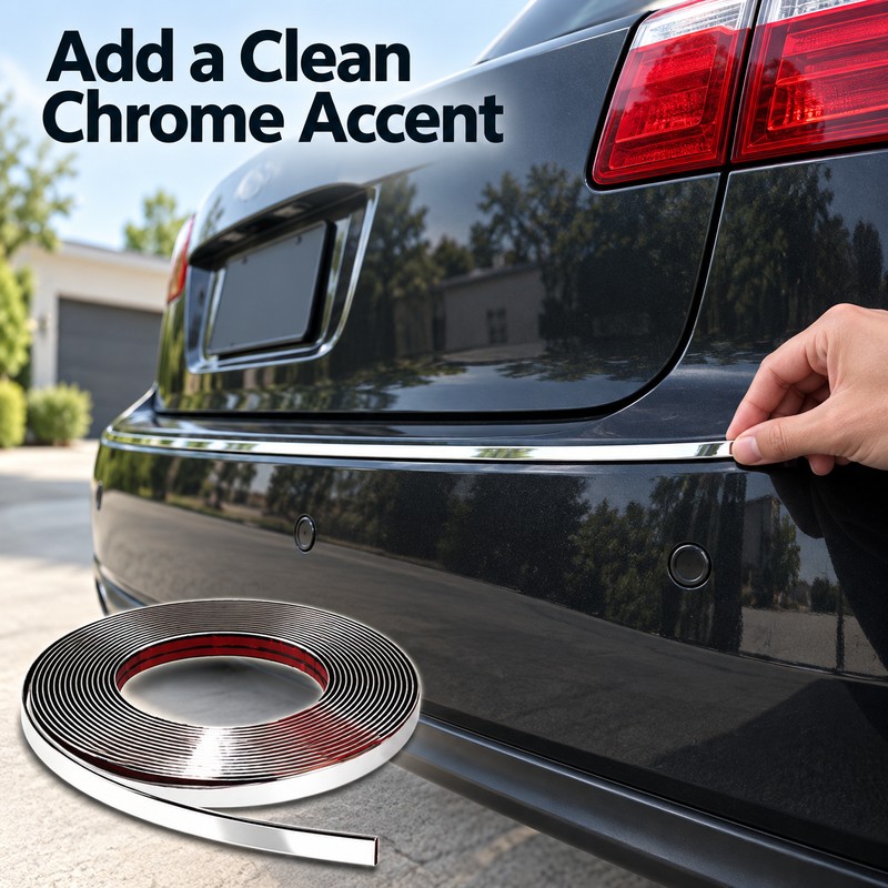 5M Silver Chrome Car Styling Trim Strip, 6-30 mm Width