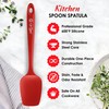 Silicone Spoon Spatula - 600ºF Heat-Resistant Non-Stick Rubber Spoonula |