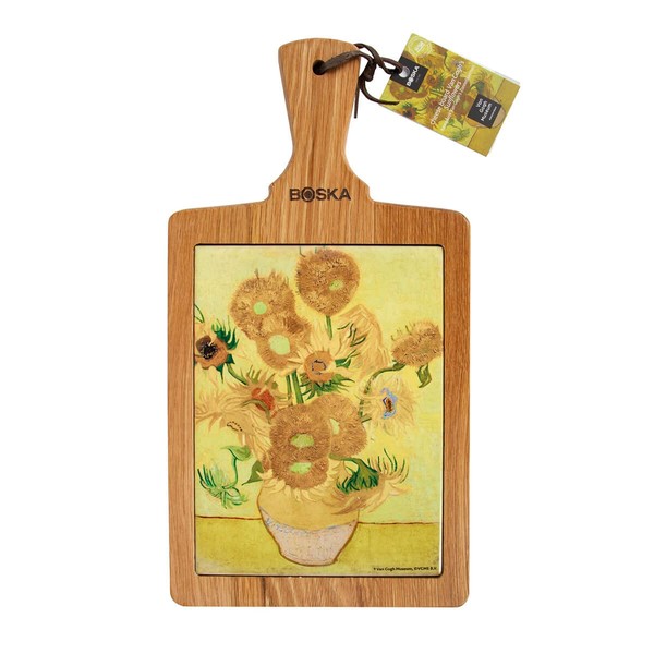 BOSKA 854020 Van Gogh Sunflower Cooking Cutting Board, Yellow, 13.6 x 7.2 x 0.6 inches (34.5 x 18.2 x 1.5 cm), Yellow