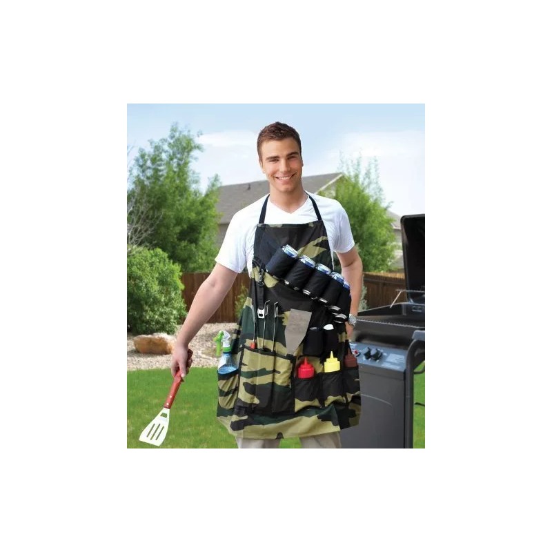 Big Mouth The Grill Sergeant BBQ Apron CAMOUFLAGE 6 Pack