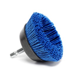 S&R Pot Wire Brush/Drill Bit 65mm - Hexagonal Shaft 1/4' (6.35mm) with Fine Nylon Wire - Professional Cleaning and Polishing for Wood, Metal, and More
