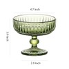 WAIT FLY Vintage Embossed Stripe Glass Dessert Bowl, Footed Trifle