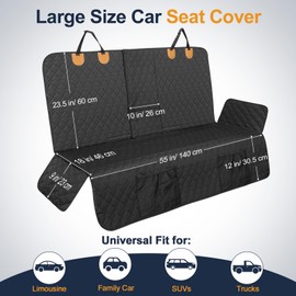 Tivray Dog Car Seat Cover, 2025 Upgraded Back Seat Pet Cover for Dogs, Waterproof & Non-Slip Car Seat Protector for SUVs Trucks Vehicles Cars, Black