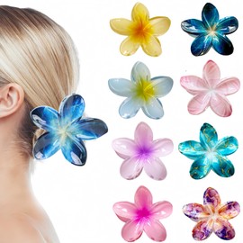 MHwan Flower Hair Clips, 8 Pieces Combination Hair Pins in 2 Styles, Bohemian Style Flower Hair Clips, Non-Slip, Suitable for Thin and Thick Hair, Suitable for Beach and Holiday