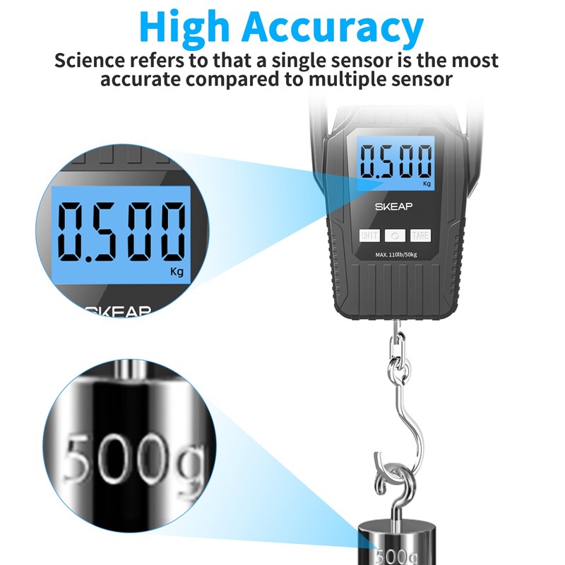 Digital Fish Scale Hanging Scale Fishing Scale, SKEAP 110lb/50kg Luggage
