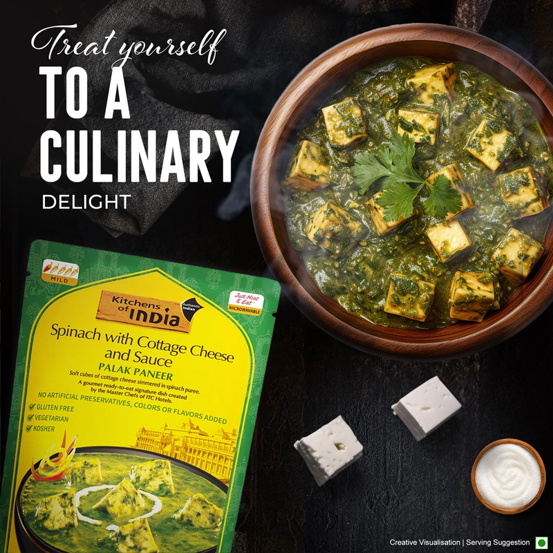 Kitchens Of India Ready To Eat Palak Paneer, Spinach &