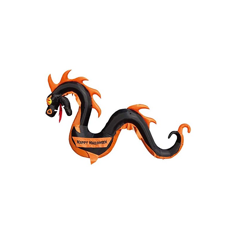 Air Blown Inflatable 12' Black Serpent Snake Dragon Yard Decor