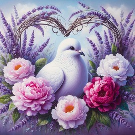 Acudotr Dove of Peace Diamond Painting Kits for Adults, 5D DIY Diamond Art kits for Beginners, Full Drill Diamond Painting Kits for Home Wall Decor, 12x12 Inch