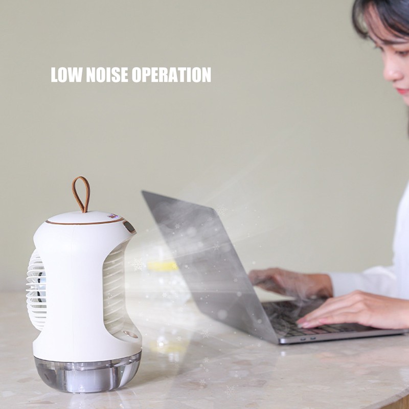 Mini Air Conditioner Humidifier Aromather 3 Gears 5 Blades USB