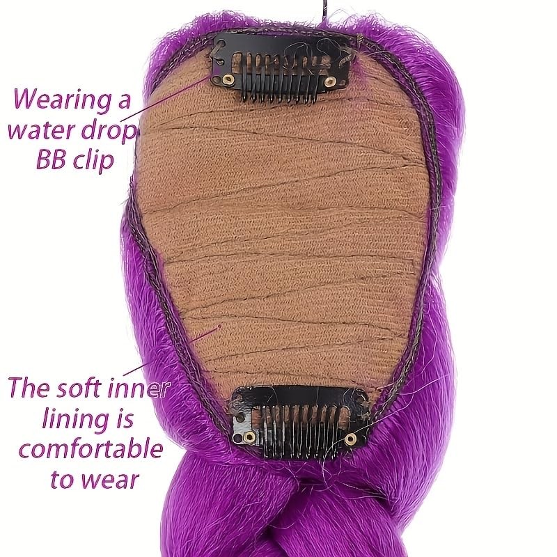 Kpop Purple Pigtail y2k Cosplay Hair Extensions with Laser Wire