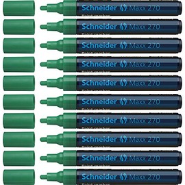 Schneider Maxx 270 Lackmarker (Rundspitze, Spitze austauschbar, 1 - 3 mm) 10er Packung grün