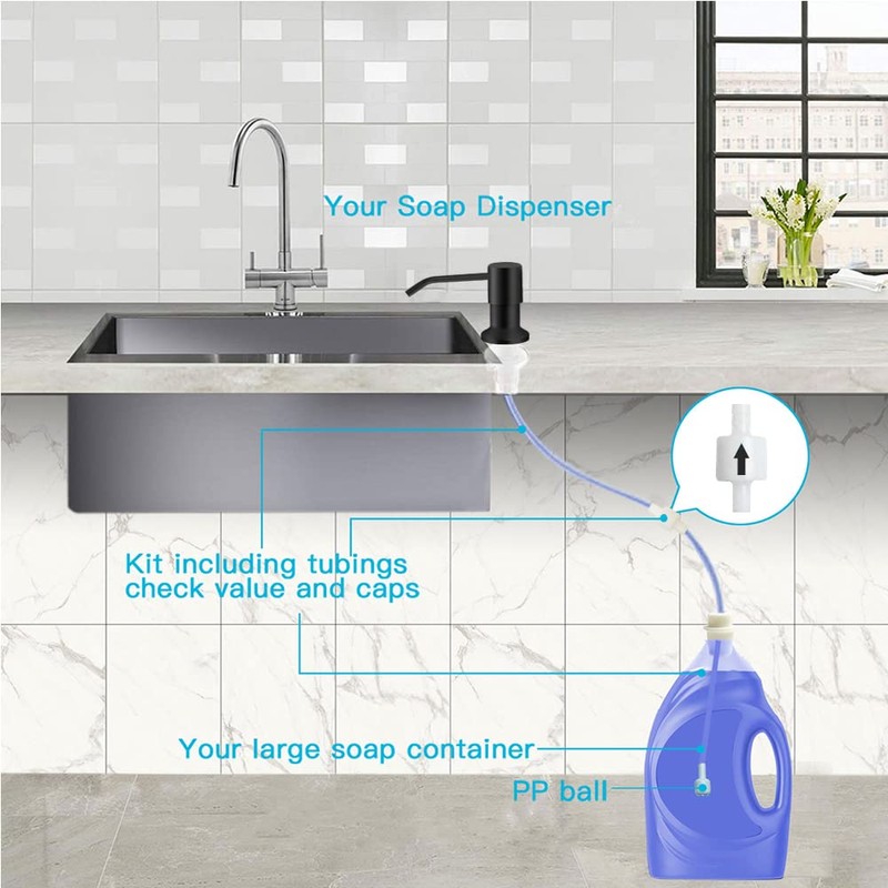OHiHi Dish Soap Dispenser for Kitchen Sink, Countertop Sink Soap