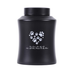 Youdear Service Pet Cremation Urns,Pet Urns for Dog and Cat Ashes,Paw Print Keepsake Urns,Pet memorial Urn,Dog urns for ashes,Cat urns for Ashes(large, black)