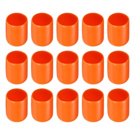 Rebower 20 Pack Screw Thread Protector Cover Rubber End Caps, [for Screw, Bolt, Rod End Cap] - 9/16"(15mm) ID/Orange