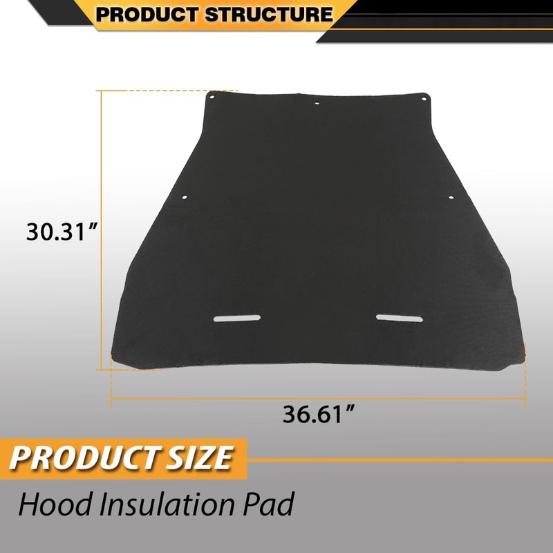 CNNELL Hood Insulation Pad Compatible with 2006-2012 Ford Ranger 1/2"
