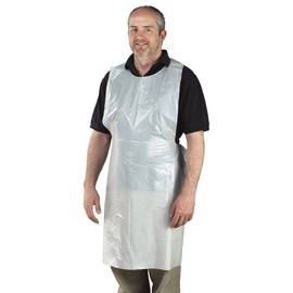 REAL ACCESSORIES White Disposable Aprons on a Roll of 200 - Non Sterile, High Density Polythene Aprons, 69 x 107cm (27 x 42)