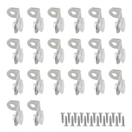 Runseaway 20Pcs Glass Shelf Right Angle Fixing Clip Bracket with Suction Cup, Wall Mounted Stainless Steel Glass Support Pegs Corner Brace Board Holder