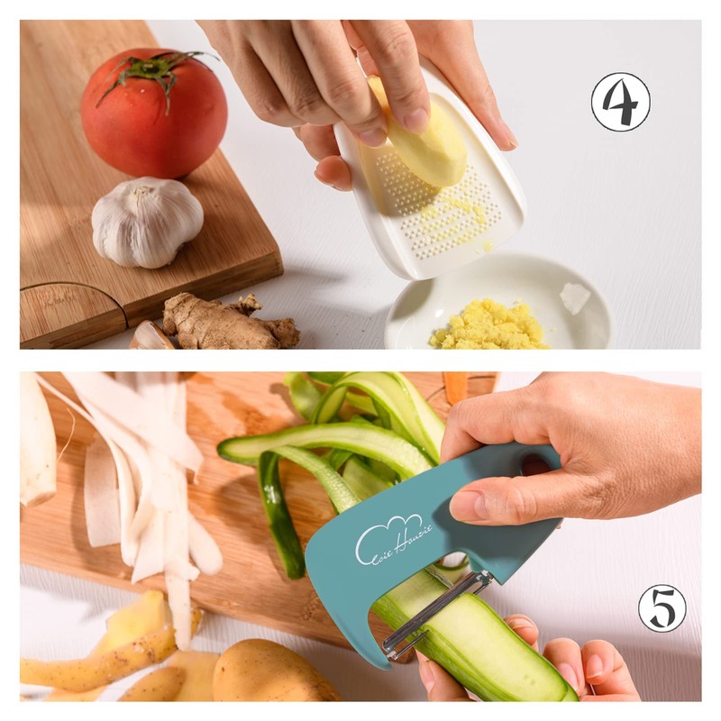 Sieeck Kitchen Gadgets Set 5 Pieces, Space Saving Cheese Grater,