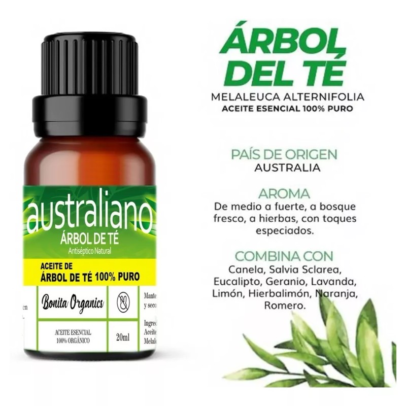 BONITA ORGANICS Árbol De Té Aceite Esencial Puro Natural Garantizado