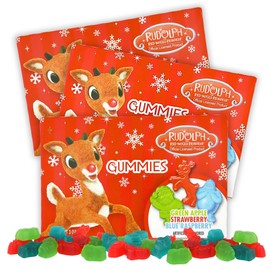 Flavored Christmas Gummies, Festive Holiday Gummy Candy, Movie Theater Boxes, 3 Ounces (Pack of 3) (Reindeer)