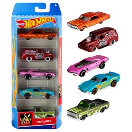 Hot Wheels Paquete Sorpresa de 5 Autos Diecast Carros de Juguete Coleccionables para Niños Mini Vehículos para Niños 3 Años en adelante