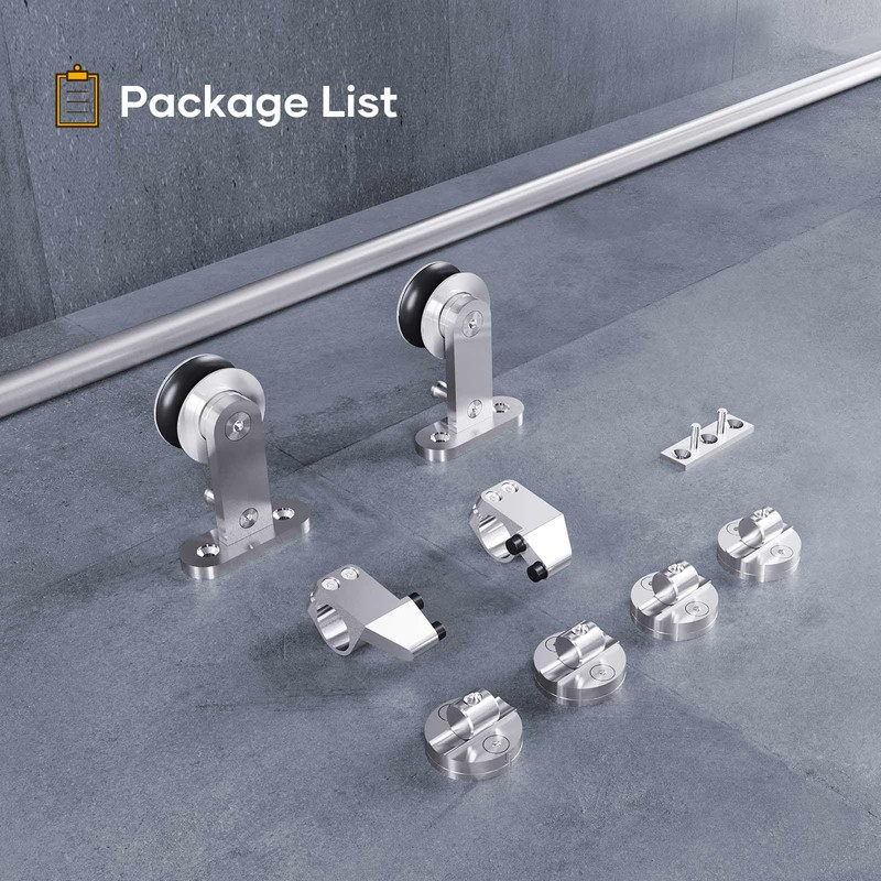 EaseLife 6 FT Top Mount Stainless Steel Sliding Barn Door