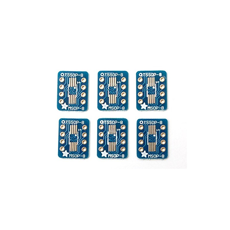 Adafruit SMT Breakout PCB for SOIC-8, MSOP-8 or TSSOP-8-6 Pack!