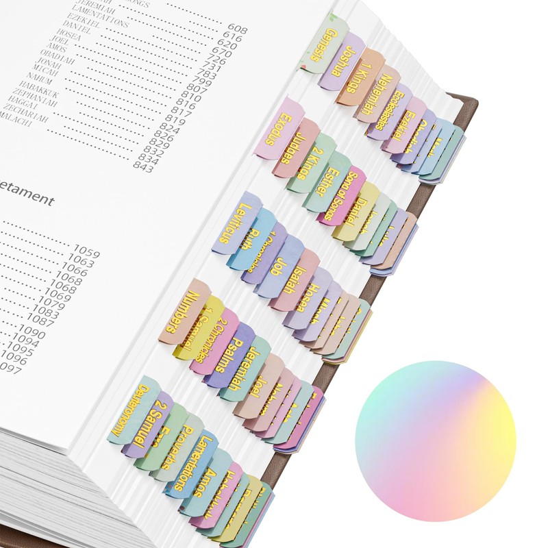 SURDOCA 180 Bible Tabs (2 Sets), Includes Catholic Tabs, Gold