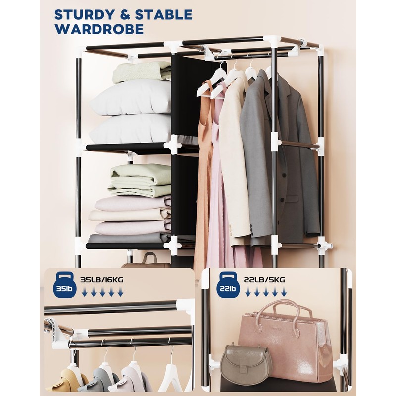 Mavivegue Portable Closet,Wardrobe Closet,Wardrobe,Portable Closets for Hanging Clothes,for Bedroom and