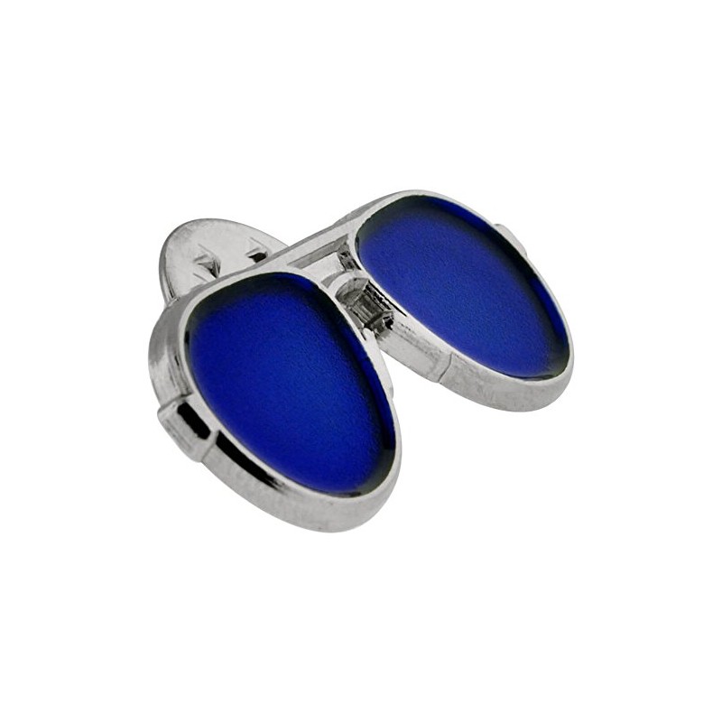 PinMart Trendy Silver and Blue Lenses Aviators Sunglasses Enamel Lapel