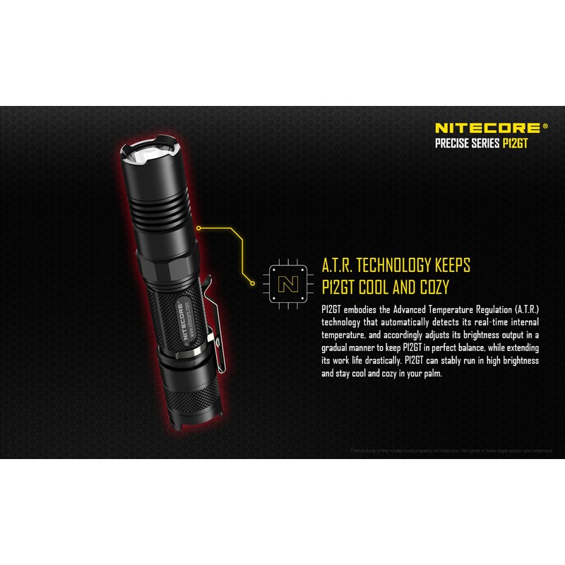 Nitecore P12Gt Flashlight Cree XP-L Hi V3 LED-with Free Andrew