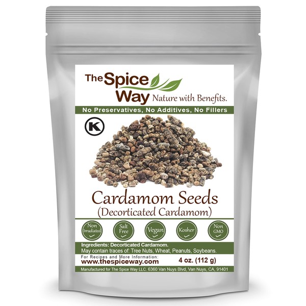 The Spice Way Cardamomo decorticado – (4 onzas) hecho de vainas de cardamomo verde premium