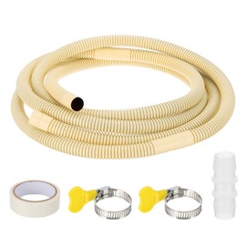 PATIKIL 6.5Ft Air Conditioner Drain Hose Kit Universal AC Drain Hose with Straight Connector for Drain Hose Extension Mini Split AC Ductless Heat Pumps AC Drainage HVAC Extender, Yellow