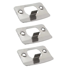 3 Pcs Door Strike Plate Stainless Steel Door Latch Strike Plate D Shaped Latch Plate Door Striker Keep Plate for Mortice Door Latch