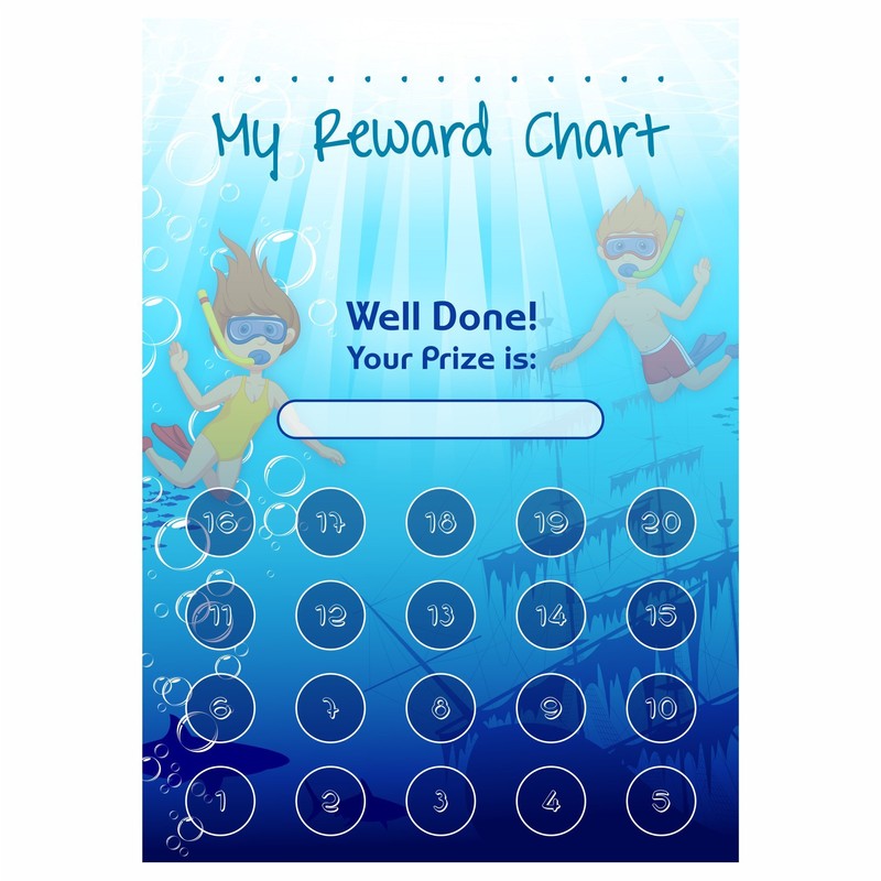A3 Underwater Reward Chart and 35 Matching Stickers