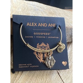 Alex and Ani "GOD SPEED" Journey Blessing Protection Gold Bracelet w/Card