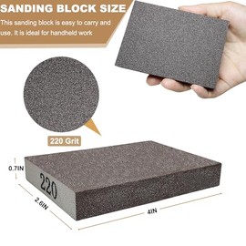 Tonmp - Paquete de 6 esponjas de lijado superfinas de grano 220, lavable y reutilizable, ideal para brochas, brochas, brocha de esponja, lija de madera, lija de metal (grano 220, paquete de 6)