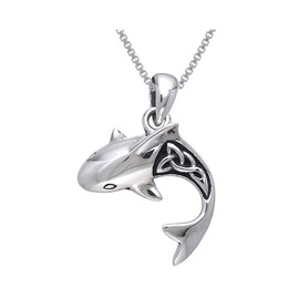 Jewelry Trends Celtic Knot Whale Shark Sterling Silver Pendant Necklace 18"