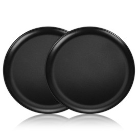 TeamFar Pizza Pan, 12 Inch Pizza Tray Round Baking Pan Set with Stainless Steel Core & Non-stick Coating, for Cooking Serving Roasting Prepping, Healthy & Oven Safe, Heavy Duty & Sturdy – Set of 2