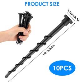 10Pcs Lawn Mower Charging Station Screws, Compatible with Husqvarna Automower 105, 305, 308, 14cm Length for Secure Ground Installation, Garden Tools, Black