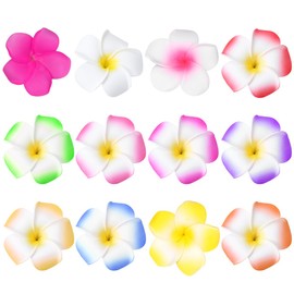 10Pcs Colorful Hawaii Plumeria Flower Clips Hawaiian Flower Hair Barrettes Beach Party Hair Clips Artificial Tropical Flower Hairpins for Wedding, Hair Accessories (7cm)