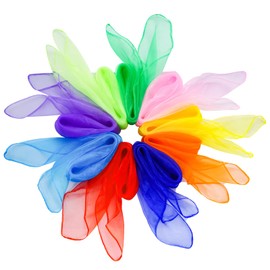 Jmkcoz 9 Pcs Square Juggling Silk Dance Scarves Magic Tricks Performance Props Accessories Movement Scarf Rhythm Band Scarf 24 Inches 9 Colors