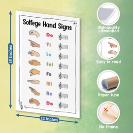 Skin Tones Hands Sign Poster, 16"x24" Music Classroom Print, Piano Theory, Education, Notes Value - Frame not Included