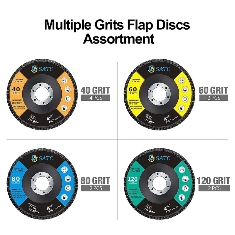 10pcs 4-1/2"x7/8" Zirconia Flap Disc Grinding Wheels Angle Grinder 40