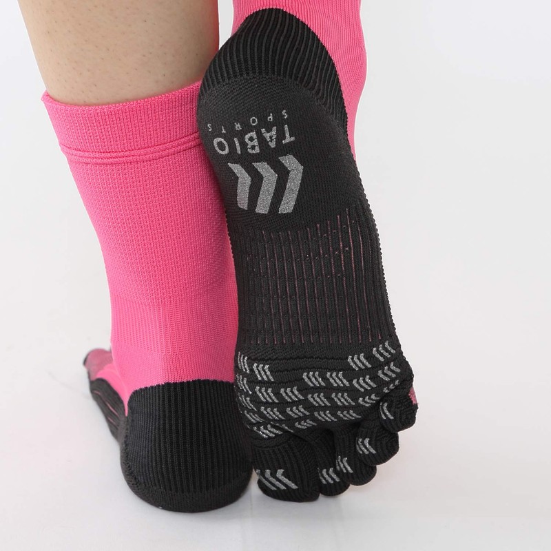 Tabio Football 5-Toe Socks, Made in Japan, Soccer, Futsal, pink,
