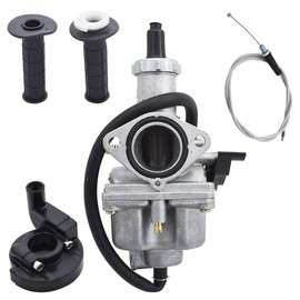ALL-CARB Carburetor Carb with Handlebar Grips and Throttle Cable Replacement for Honda CB125S CRF100F XR100 XR100R 1980-2007