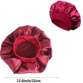 Satin Bonnet, 4Pcs Hair Bonnet for Sleeping, Night Hair Sleeping Caps with Wide Elastic Band is Suitable for Long and Curly Hair