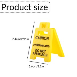 Tabanzhe Caution Overstimulated Desk Sign Funny Desk Sign Office Decor for Women Men Humor Warning Caution Mark Gag Gifts for Colleagues Employee Birthday Christmas