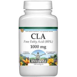 TerraVita Conjugated Linoleic Acid - CLA Free Fatty Acid (80%) - 1000 mg (100 softgels, ZIN: 427996) - 2 Pack