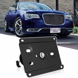 New No Drill Front Bumper License Plate Mount Bracket Holder Compatible with Chrysler 2015-up 300 LCI Front Grille License Plate Frames Front License Plate Mounting Kit Car Tag Accessories